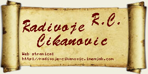Radivoje Čikanović vizit kartica